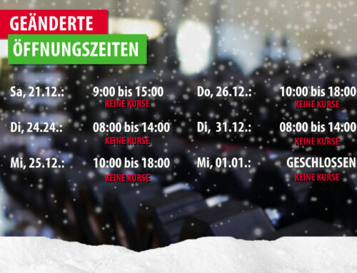 Öffnungszeiten Weihnachten und Silvester/Neujahr 2024